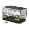thumbnail image 3 of Jaula de hierro para periquitos, jaula portátil para pájaros con asa, accesorios para interiores, caja para pájaros Negro, 3 of 8