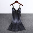 thumbnail image 6 of Kaemgyyd Womens Satin Nightgown Lace Trim Sleepwear Silky Above the Knee Camisole with Built in Bra Lounge Dress（Gray,One Size）, 6 of 7