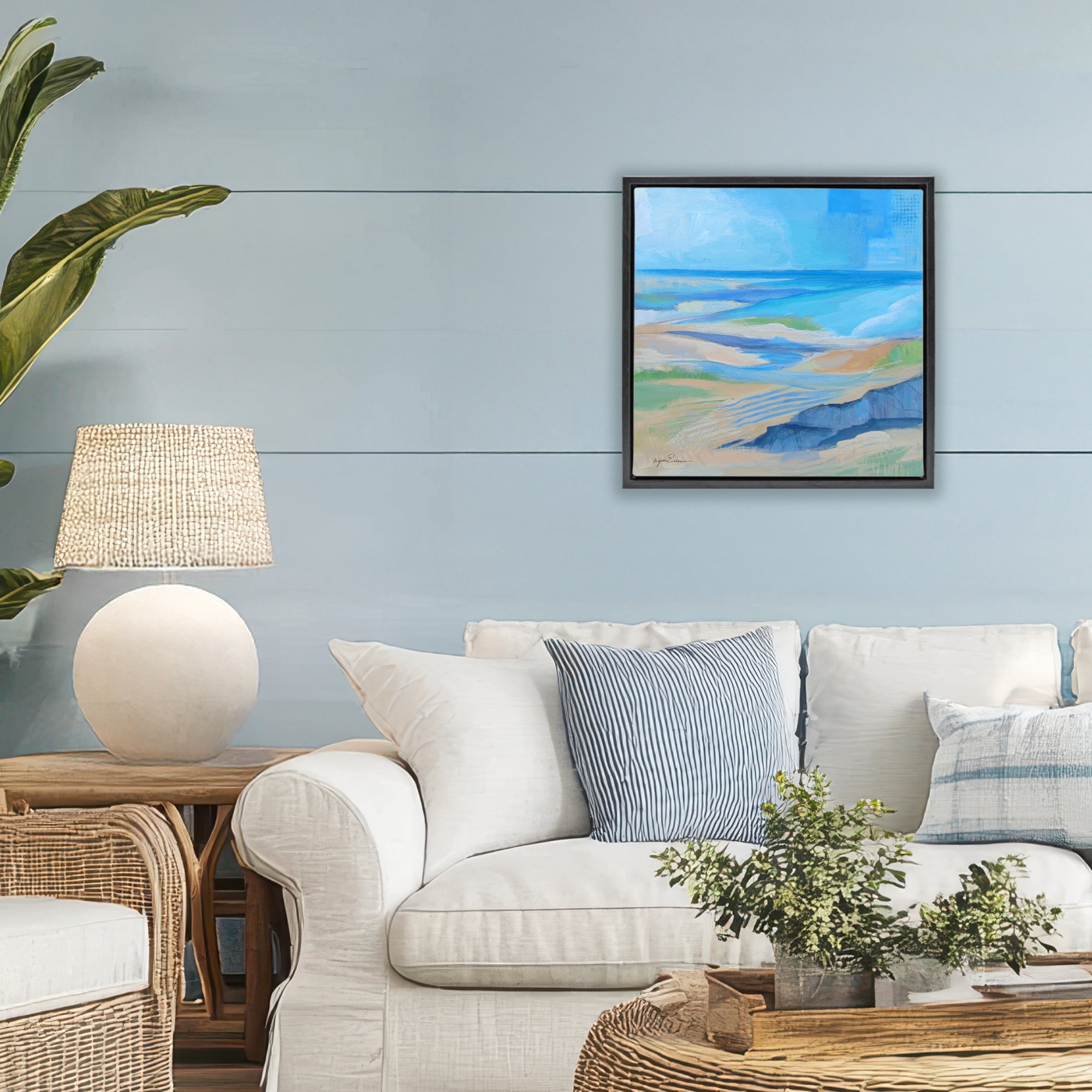 Stupell Industries After The Storm Beachscape Black Framed Floater Canvas Wall Art, design by Lynn Ericson Fine Art