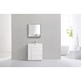 thumbnail image 3 of KubeBath Milano 30" High Glossy White Wall Mount Modern Bathroom Vanity, 3 of 5