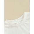 thumbnail image 6 of Bslissey Baby Boys Girls Short Sleeve Romper Contrast Color Embroidery Letter Crew Neck Jumpsuit Newborn Infant Casual Summer T-shirt Bodysuit 3M 6M 12M 18M, 6 of 9