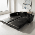 thumbnail image 3 of Homy Casa 3-in-1 Convertible Sofa Bed Faux Leather Sleeper Couch for Small Spaces, 3 of 10