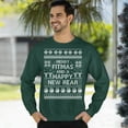 thumbnail image 3 of Ugly Christmas Sweater, Xmas Holiday Mens Womens, Funny Santa Sweatshirt, Merry Fitmess Happy New Year Christmas Sweater, 3 of 5