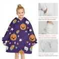thumbnail image 6 of Halloween Cute Pumpkins and Cupcakes Blanket Hoodies for Kids 6-13YR Oversize Wearable Blanket Hoodies for Boys Girls Teens, 6 of 7