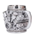 thumbnail image 1 of Taza de Acero Motoros inoxidables, V8 Y V6 3D Motor Taza de Café Creativo Personalizado de Acero inoxidable con asa aislante para los entusiastas del Automóvil, Padre, 1 of 7