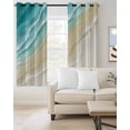 thumbnail image 4 of Abstracts Sandy Beach Blackout Curtains for Bedroom Living Room, Turquoise Beige Gradient Ocean Wave 39 In Long Thermal Insulated Room Darkening Drapes Grommet Window Treatments, 27.5 x 39 In, 4 of 9