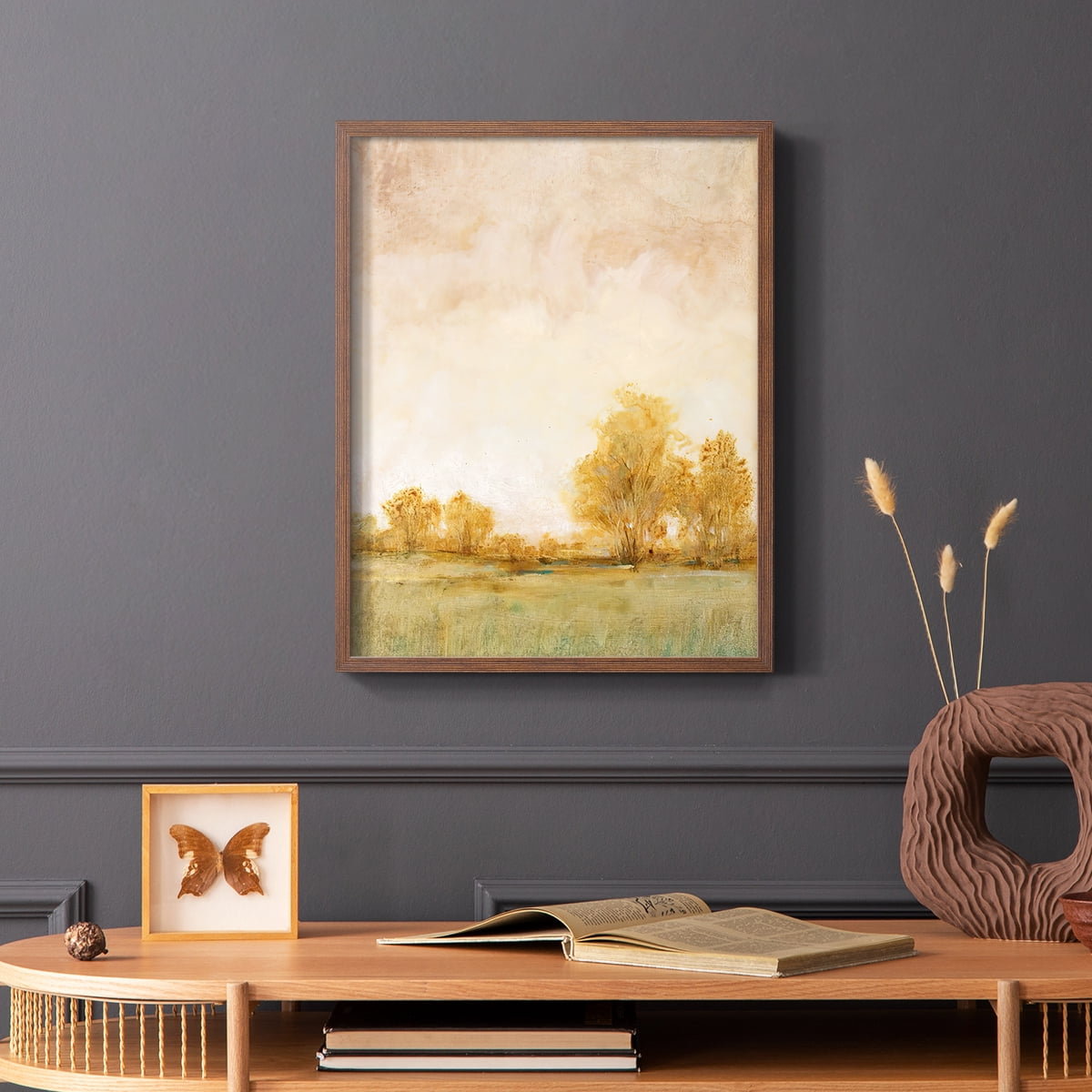 Carefree Day I Framed Print in Brown Solid Wood Framed Print No Nail Hanging