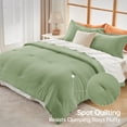 thumbnail image 5 of Sasttie Queen Comforter Set Green, 3 Piece Solid Bedding for All Seasons, Soft and Breathable Down Alternative Bed Set with 2 Pillowshams, 5 of 9