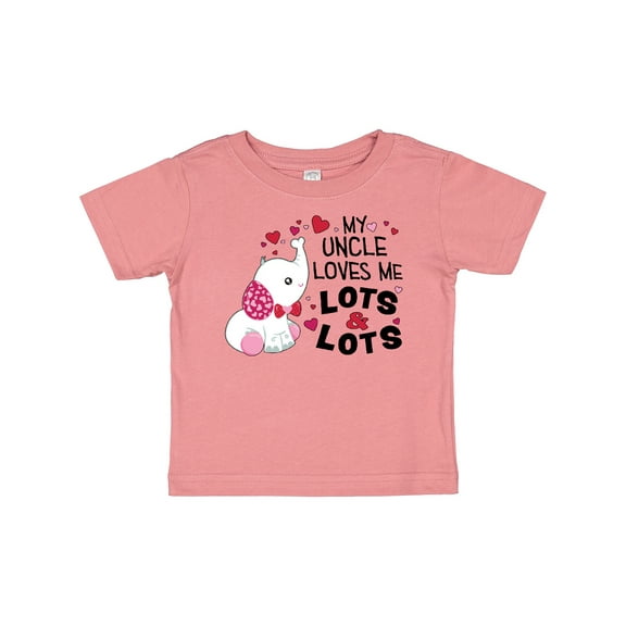 Inktastic My Uncle Loves Me Lots and Lots Cute Elephant Boys or Girls Baby T-Shirt