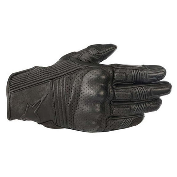 Alpinestars Mustang V2 Leather Motorcycle Gloves Black/Black MD