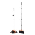 thumbnail image 4 of KFFKFF Broom and Dustpan Set, Durable Combo with Self-Cleaning Teeth, Upright Standing Dustpan with Long Metal Handle, Suitable for Home, Office, Restaurant, Dorm, Black and Orange, 4 of 9