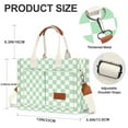 thumbnail image 6 of Gocvo Canvas Tote Bag for Women, Large Multi-Pocket Shoulder Handbag, Crossbody Messenger Bag, Green Plaid, 6 of 6