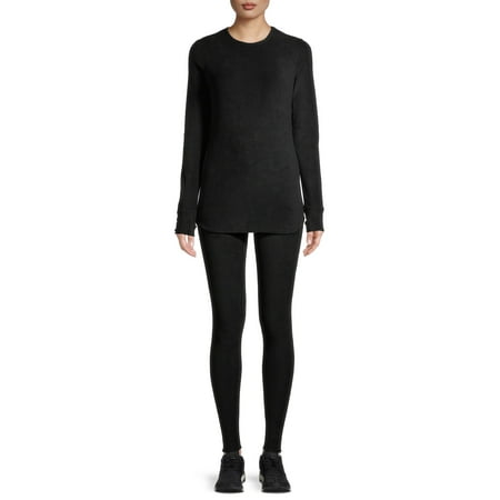 

ClimateRight by Cuddl Duds Women s Stretch Fleece Base Layer Thermal Top and Leggings 2-Piece Set