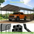 thumbnail image 2 of 10x20 FT Heavy-Duty Carport Canopy Kit, Snow-Resistant Aluminum Roof with Steel Frame Shelter - for 1 Cars, RV, Boats, or as Garage Storage, 2 of 5