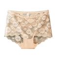 thumbnail image 2 of VONCOS Womens Lace Boxer Briefs Underwear Plus Size Breathable Soft Stretchy Daisy Lace Beige,Size L, 2 of 3