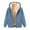 Blue, variant on Women Fleece Coat Winter Warm Casual Long Sleeve Hooded Solid Sweatshirt Plus Size Winter Cardigan Pockets Plush Hooded Jacket