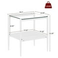 thumbnail image 2 of Set of 2 Rectangle End Table, Tempered Glass Tabletop with MDF layer, Modern Table for Living Room , Transparent Glass, 2 of 5