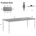 thumbnail image 2 of Bingirl 71 - Inch Rectangular Dining Table for 6. Rustic Farmhouse Kitchen Table with Large Tabletop and Heavy - Duty Legs, 2 of 7