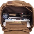 thumbnail image 5 of KAUKKO Vintage Casual Canvas and Leather Rucksack Backpack, 1Khaki, 5 of 5