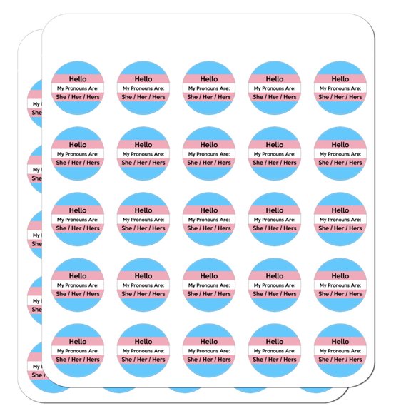 My Pronouns Are She Her Hers Gender Identity 1" Planner Calendar Scrapbooking Crafting Opaque Stickers