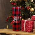 thumbnail image 3 of Christmas Tumbler 20 oz Travel Christmas Coffee Mug Buffalo Plaid Mug Stainless Steel Insulated Skinny Tumblers with Lid and Straw Christmas Gifts for Women, 3 of 6