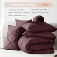 thumbnail image 6 of Davulos Full Size Comforter Sets with Sheets Dusty Plum,7 Pieces Pintuck Bed in a Bag Full Bed Set for Man Women Pinch Pleat Bedding Set All Season, 6 of 8