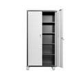 thumbnail image 5 of Locking Metal Storage Cabinet | Home or Garage Storage with 2 Doors | Detachable Rubber Casters | Protects Items from Loss, 5 of 6