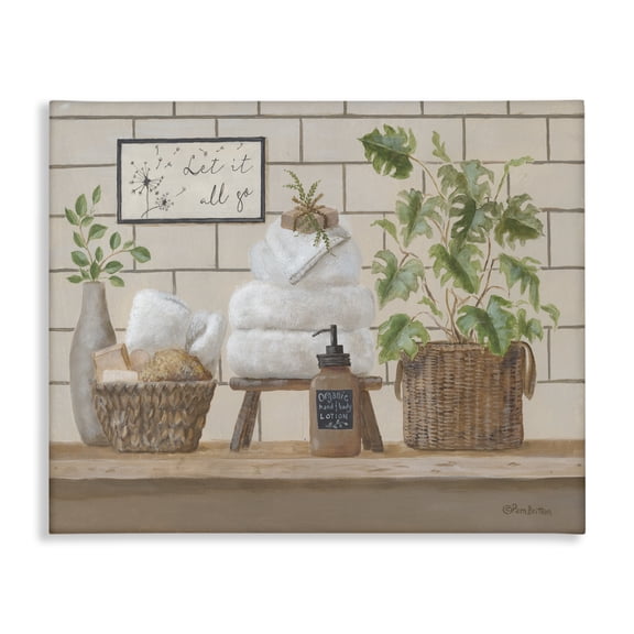 Stupell Industries Rustic Lodge Comforting Bathroom Spa Still Life Canvas Art, 20 x 16, by Pam Britton
