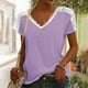 thumbnail image 1 of Fiudx Ofertas Flash Del Día Camiseta Casual de Manga Corta con Cuello En V y Lazo para Mujer, 1 of 6