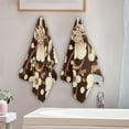 thumbnail image 2 of Yayeee Hand Towels for Bathroom Set of 2 Quick Dry Super Absorbent Soft Hand Shower Towels, 28" x 14", Brown Floral, 2 of 8