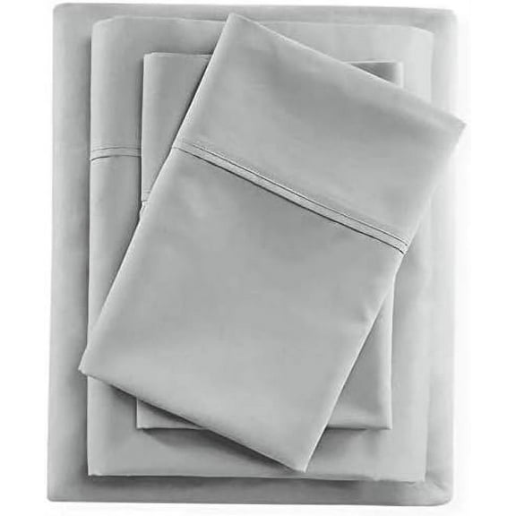 Bamboo Bed Sheets - Twin-XL Size Sheets - 4 Piece Set - 100% Bamboo Organic Sheets 12" Deep Pockets - Eco Friendly & Cooling Breathable Sheets and Pillowcases - Light Grey Solid.