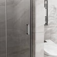 thumbnail image 3 of Shower Door Goodyo 34"x 72" Bifold Frameless Glass Shower Door 1/4 inch Tempered Clear Glass Pivot Swing Shower Panel in Chrome Finish, Foldable,Glass Shower Door, 3 of 6