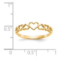 thumbnail image 5 of Diamond2Deal 14K Yellow Gold Hearts Ring for Women Size 7, 5 of 8