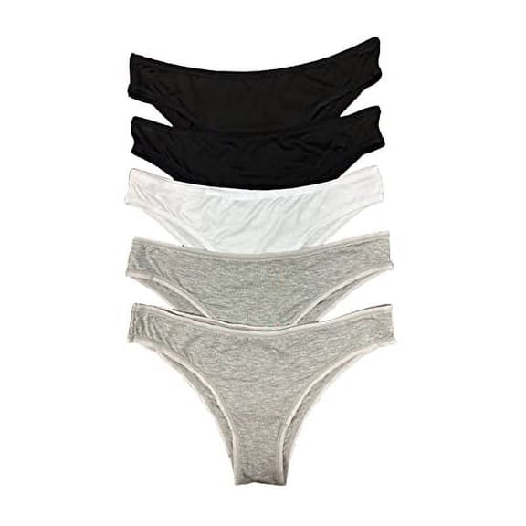 Alessandra B Women's 5-Pack Bamboo Bikini Panties Assorted