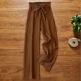 thumbnail image 2 of Women's Soft Polyester Elastic Waist Loose Pants, Solid Color Bow Tie Design, Flattering Casual Fit, Versatile Summer Work Smart Casual & Daily Errands Wear, Comfortable Wide Leg, 2 of 6