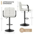 thumbnail image 6 of Hawsaiy Modern Bar Stools Set of 2, PU Leather Adjustable Swivel Bar Chairs with Armrests and Back, Hydraulic Counter Height Stools with Footrest for Kitchen Island, Dining Room, Bar, White, 6 of 8