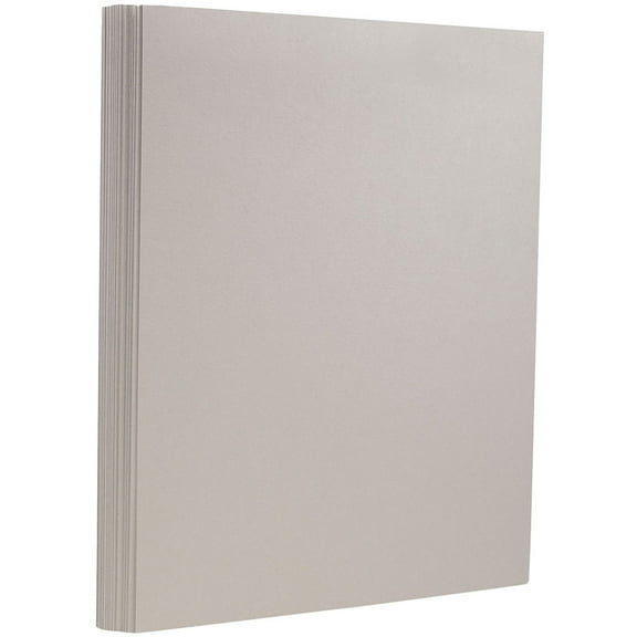 JAM Paper Cardstock, 8 1/2 x 11, 130lb Light Gray, 25 per Pack