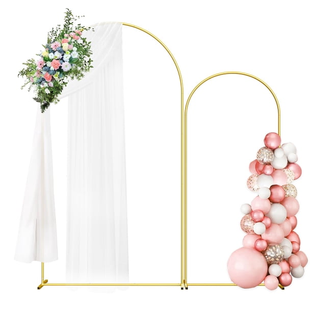 Soporte para arco decorativo para boda Fogein, metal dorado, 2,2 m/1,8 m