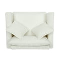 thumbnail image 6 of Leumius Accent Chair Armchair,Comfy Upholstered Single Sofa Chair with 2 Pillow for Living Room,Bedroom,Beige, 6 of 8
