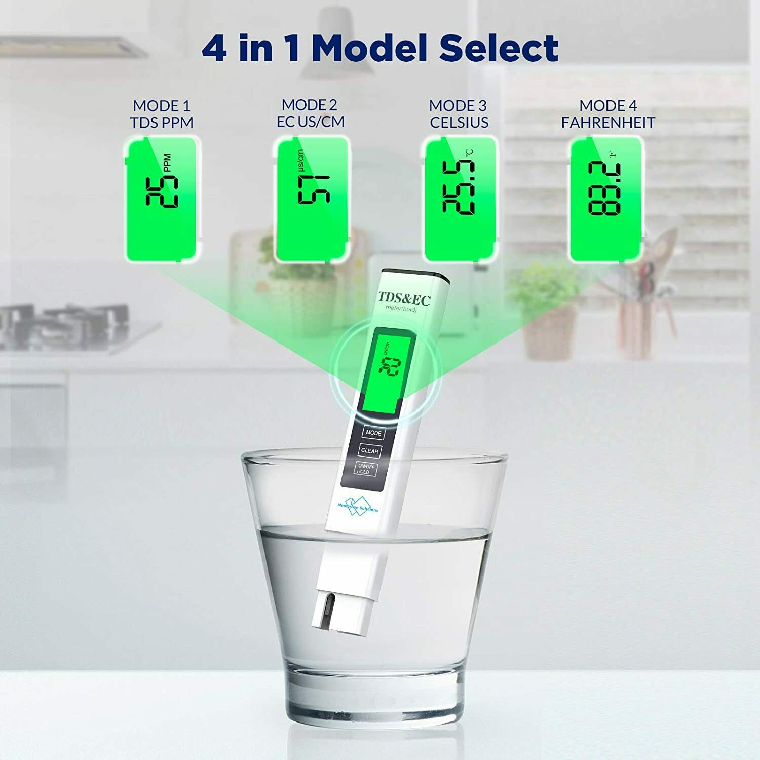 TDS Meter Digital Water Tester, Professional 3-in-1 TDS, Temperature and EC  Meter, 0-9999ppm, Ideal ppm Meter for Office Home Drinking Water Aquariums 