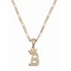 thumbnail image 1 of Cadena y dije de brillos con corona de oro laminado letra B, 1 of 8