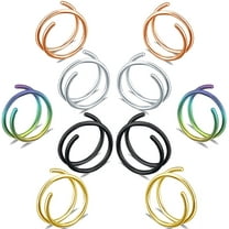 Bla Current 18G Stainless Steel Double Hoop Nose Ring Set