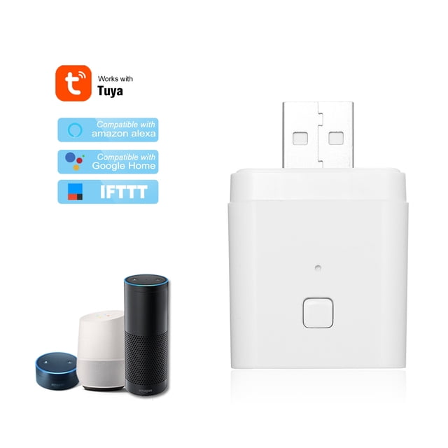 Yeacher 1PCS Tuya Micro 5V Wireless USB Smart Adaptor Flexible and Portable Make USB Devices Smart via Tuya APP Voice Control Compatible with Home
