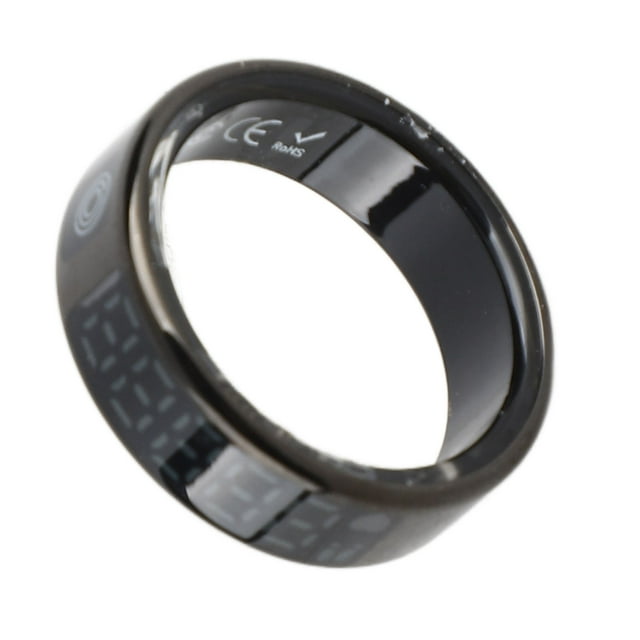 Bague Intelligente avec Affichage, Acier Inoxydable Application Surveillance d'Activité Écran Tactile IP68 Résistant à l'Eau Bague de Mise en Forme pour Randonnée Cyclisme Course Taille 9 Diamètre Intérieur 18 mm, Taille 10 Intérieur