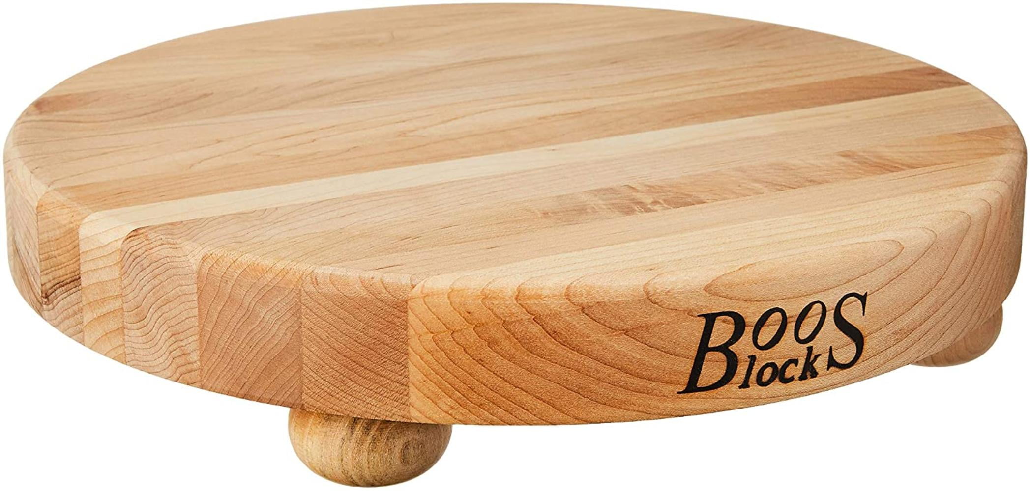 John Boos Block B12R Round Maple Wood Edge Grain Cutting Board with Feet, 12 Inches Round, 1.5 Inches Thick, John Boos Block B12R round cutting ...