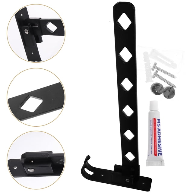 BEADCEST 1Pcs Wall-mounted Aluminum Alloy Hanging Rods for Clothes in Black