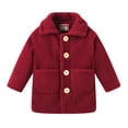 thumbnail image 2 of Esaierr Kids Girls Fleece Coat Toddler Winter Warm Jacket Long Sleeve Cotton Jacket Buttons Warm Solid Colour Jacket for 2-9Y, 2 of 5