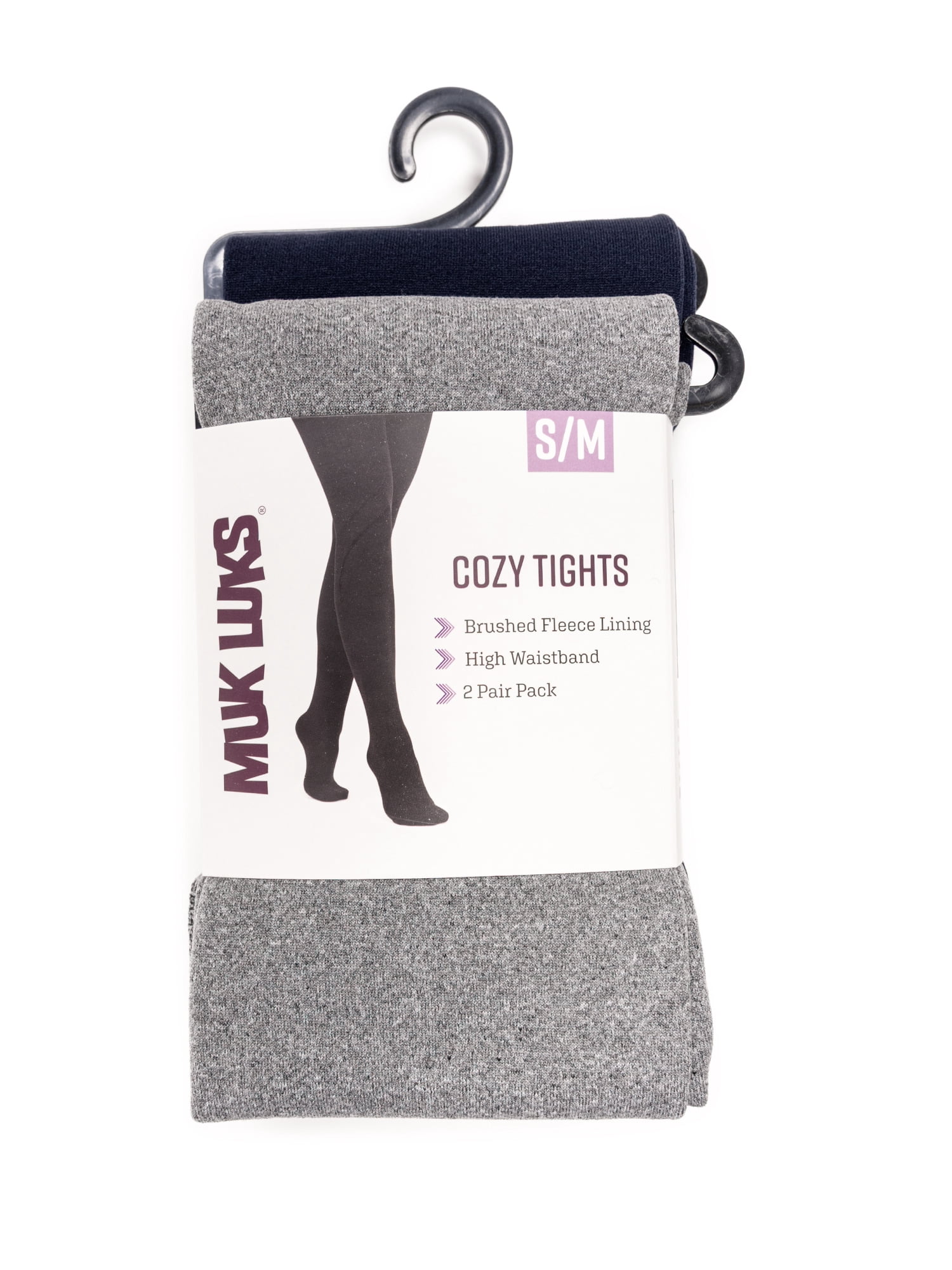 MUK LUKS Women's Fleece Lined Tights,Sizes S/M to 1X/2X, 2-Pack