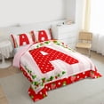 thumbnail image 3 of Manfei Polka Dots Letter A Bedding Comforter Set 2pcs for Girls, Kawaii Strawberry Twin Comforter Sets, Merry Christmas Bedding Set, Super Cozy Room Decor, 3 of 8