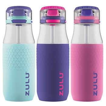 Zulu Kids Tag Bouteilles d'Eau Tritan, 3-pack (Violet)